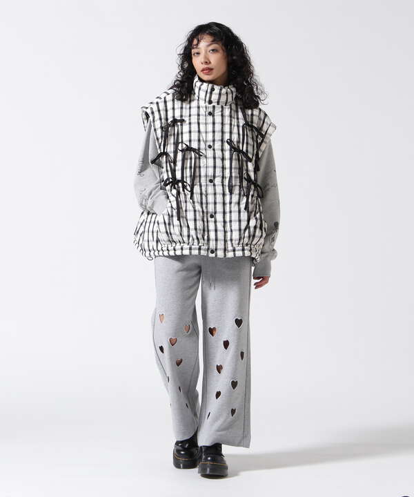 MAISON SPECIAL/2way Checkered Ribbon Puffer Jacket