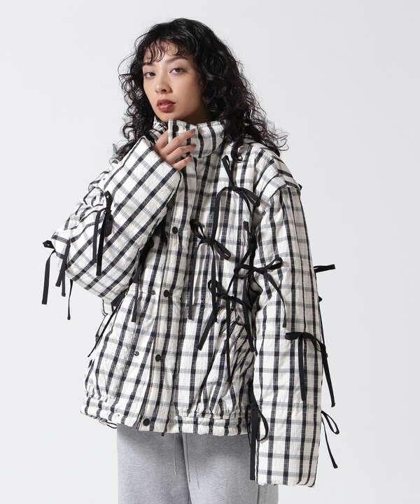 MAISON SPECIAL/2way Checkered Ribbon Puffer Jacket