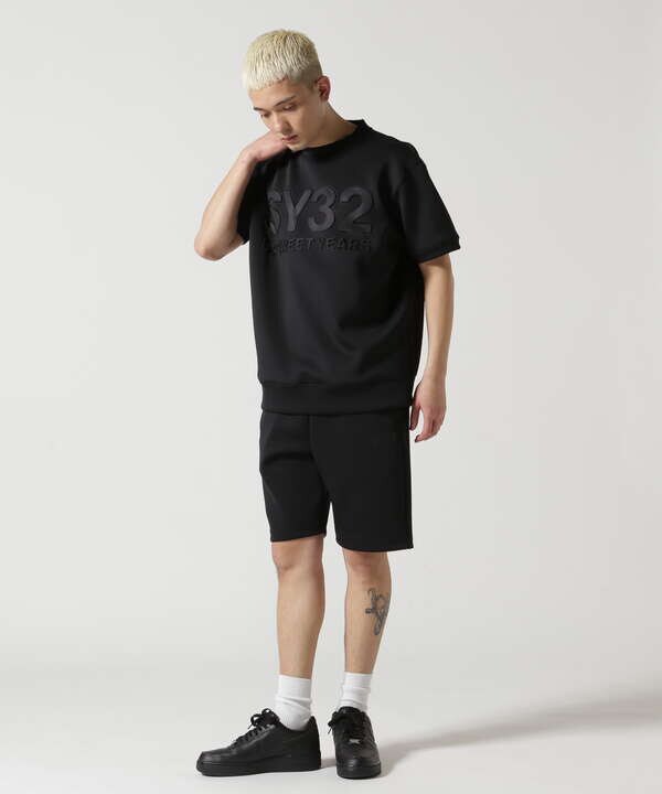 SY32 by SWEET YEARS/DOUBLE KNIT LOGO SHORT PANTS