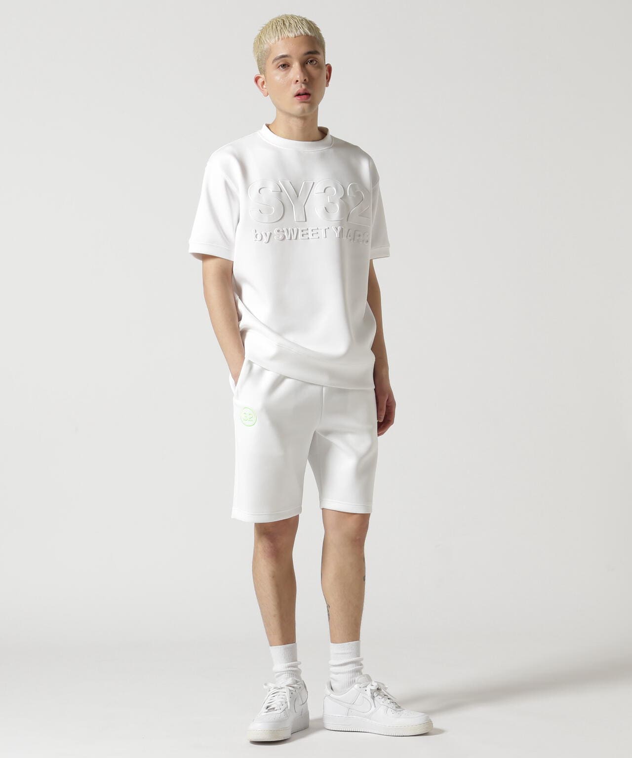 SY32 by SWEET YEARS/DOUBLE KNIT LOGO SHORT PANTS | ROYAL FLASH