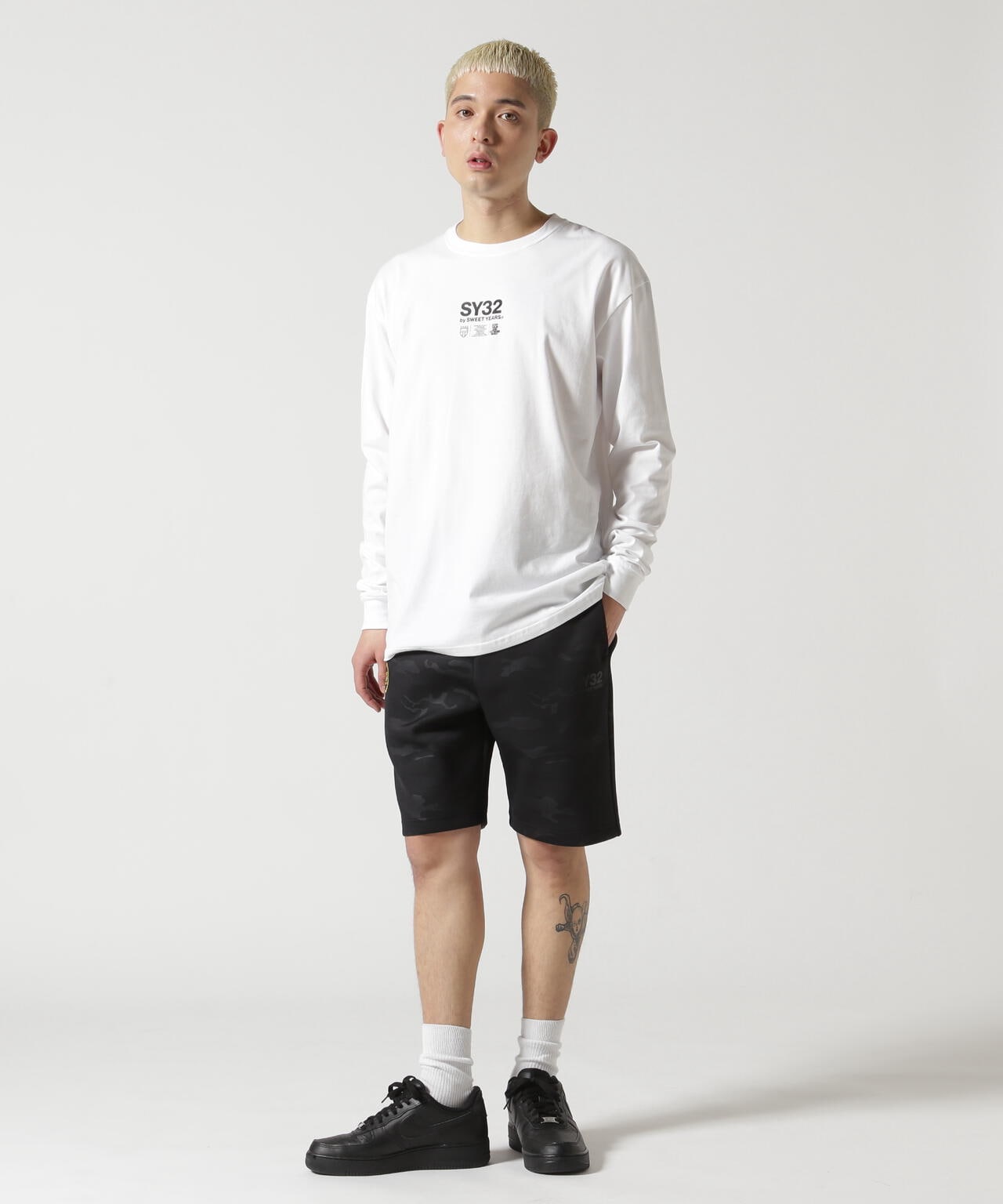 SY32 by SWEET YEARS/DOUBLE KNIT LOGO SHORT PANTS | ROYAL FLASH 