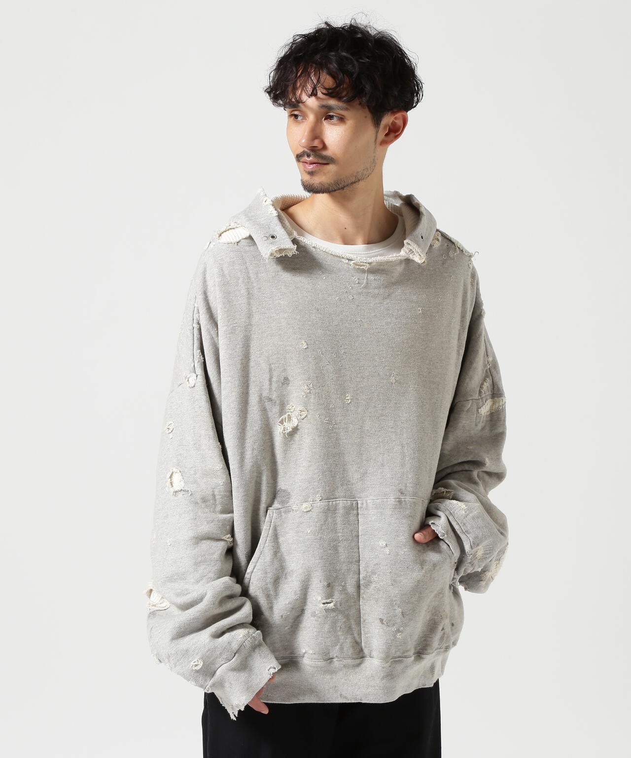 READYMADE/レディーメイド/DOUBLE FACE HOODIE/GREY