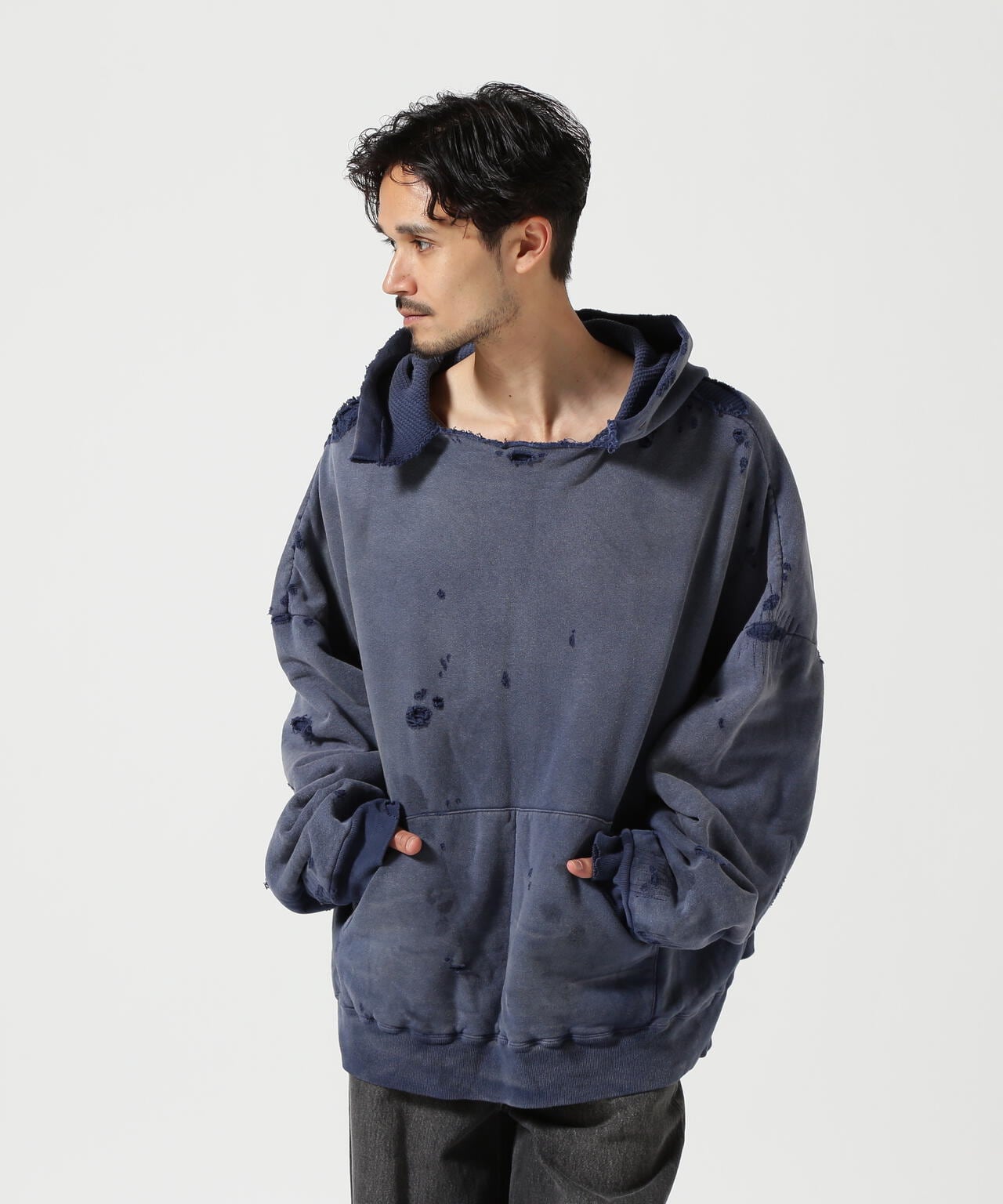 READYMADE/レディーメイド/DOUBLE FACE HOODIE/NAVY