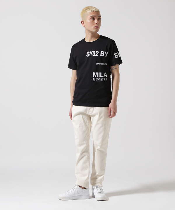 SY32 by SWEETYEARS /STRADDLE PRINT TEE