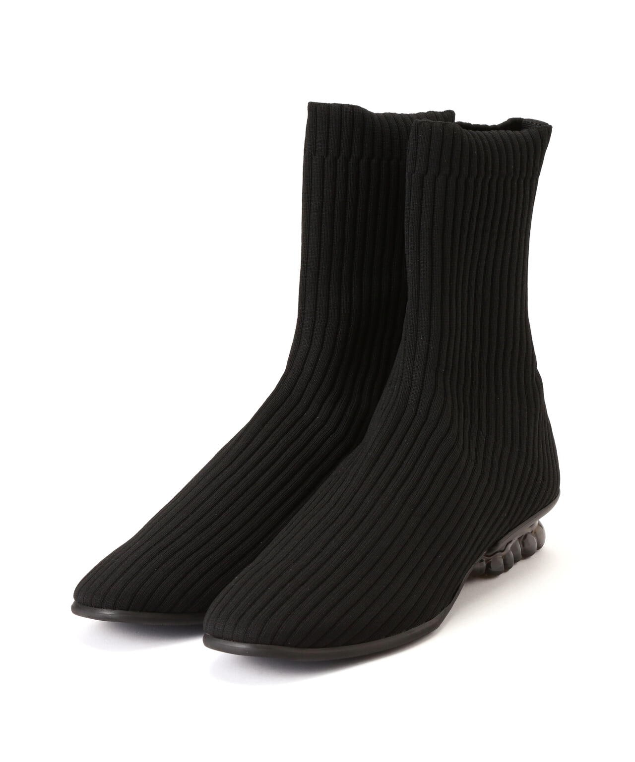 grounds/グラウンズ/BABY JEWELRY RIB SOCK BLACK