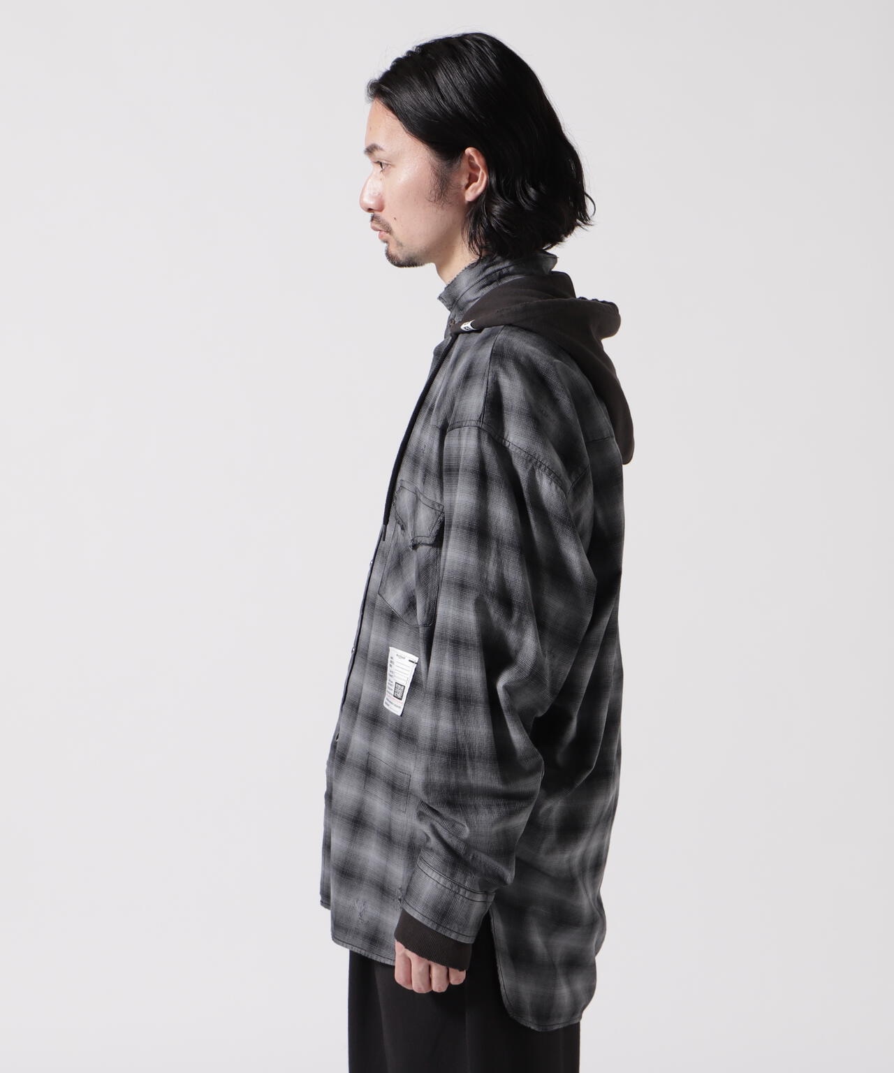 Maison MIHARAYASUHIRO/メゾン ミハラヤスヒロ/Hoodie Combine Checkered Shirt