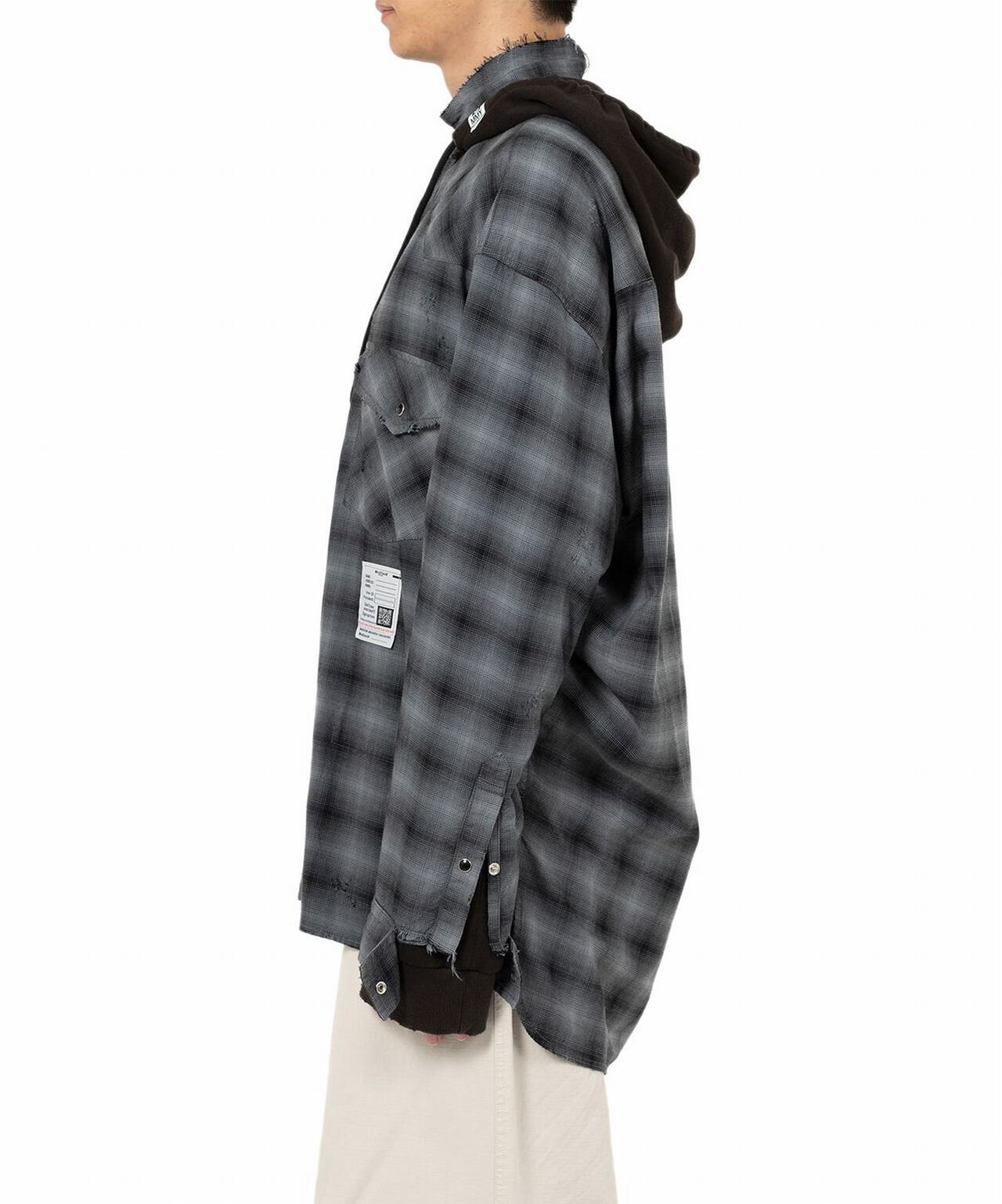 Maison MIHARAYASUHIRO/メゾン ミハラヤスヒロ/Hoodie Combine Checkered Shirt