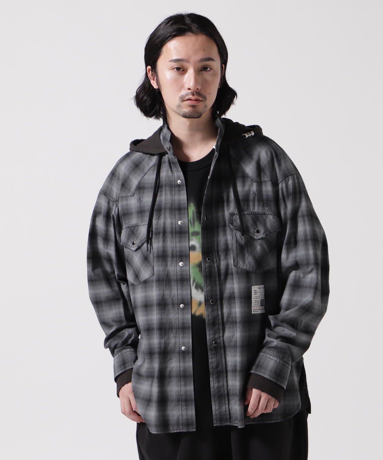 Maison MIHARAYASUHIRO/メゾン ミハラヤスヒロ/Hoodie Combine Checkered Shirt