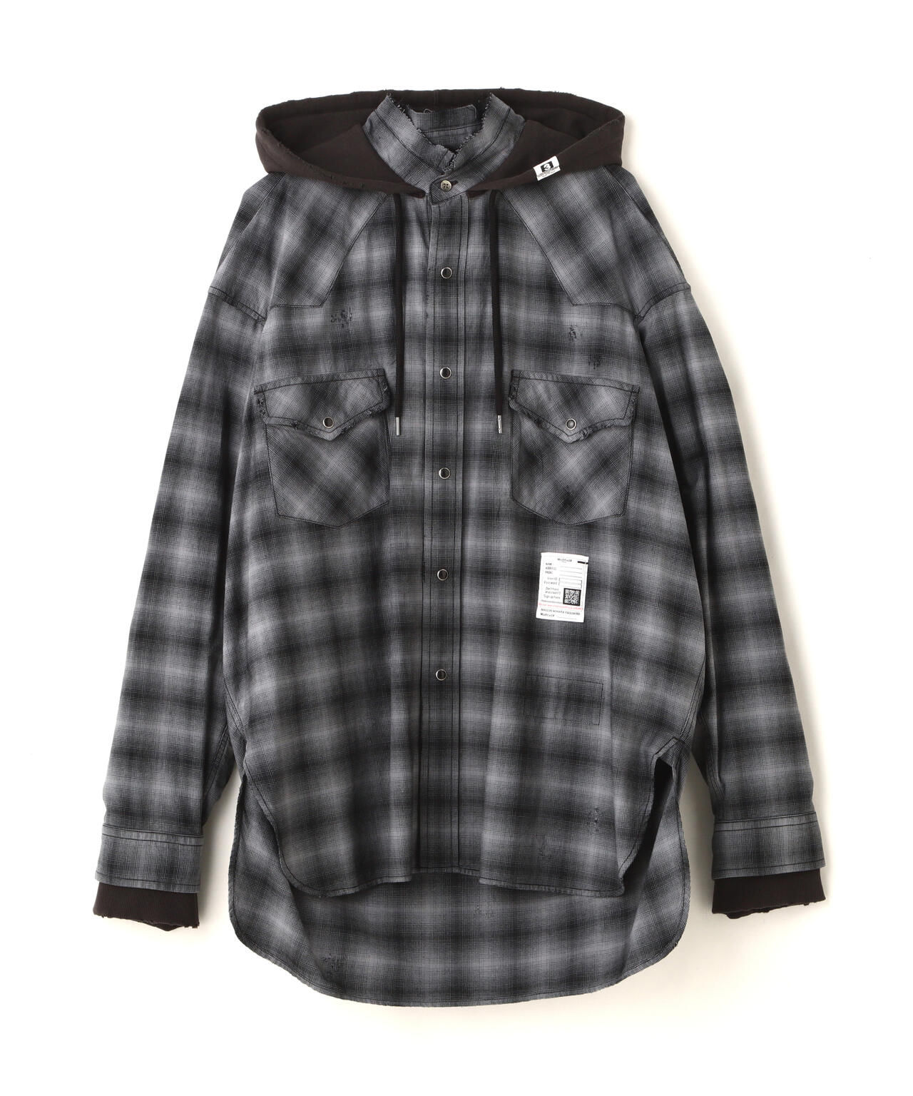 Maison MIHARAYASUHIRO/メゾン ミハラヤスヒロ/Hoodie Combine Checkered Shirt