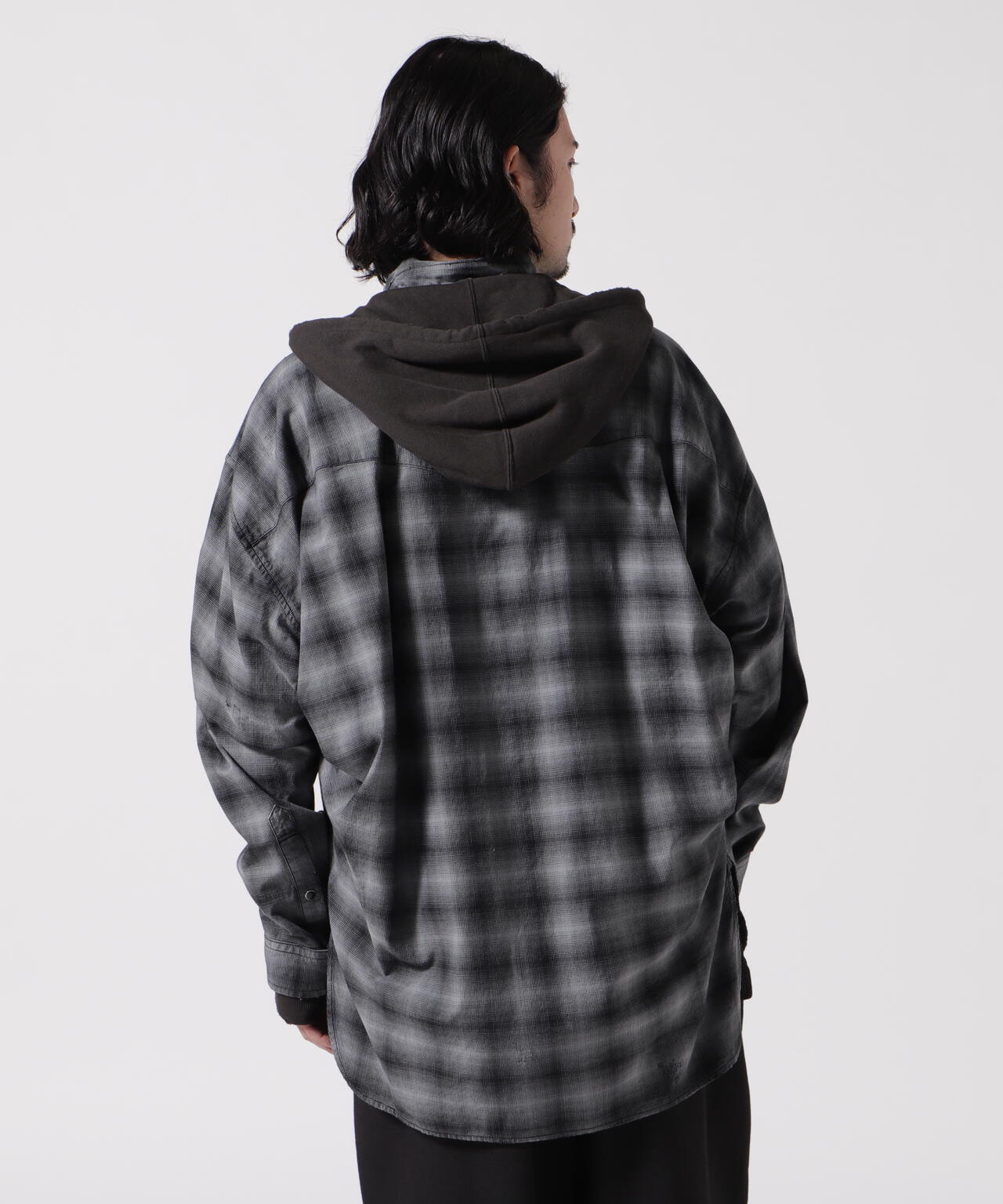 Maison MIHARAYASUHIRO/メゾン ミハラヤスヒロ/Hoodie Combine Checkered Shirt