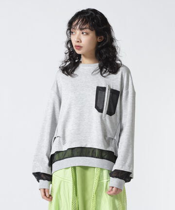 AULA AILA/アウラアイラ/SHEER COMBINATION PULLOVER