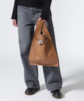 beautiful people/large market bag shrink leather