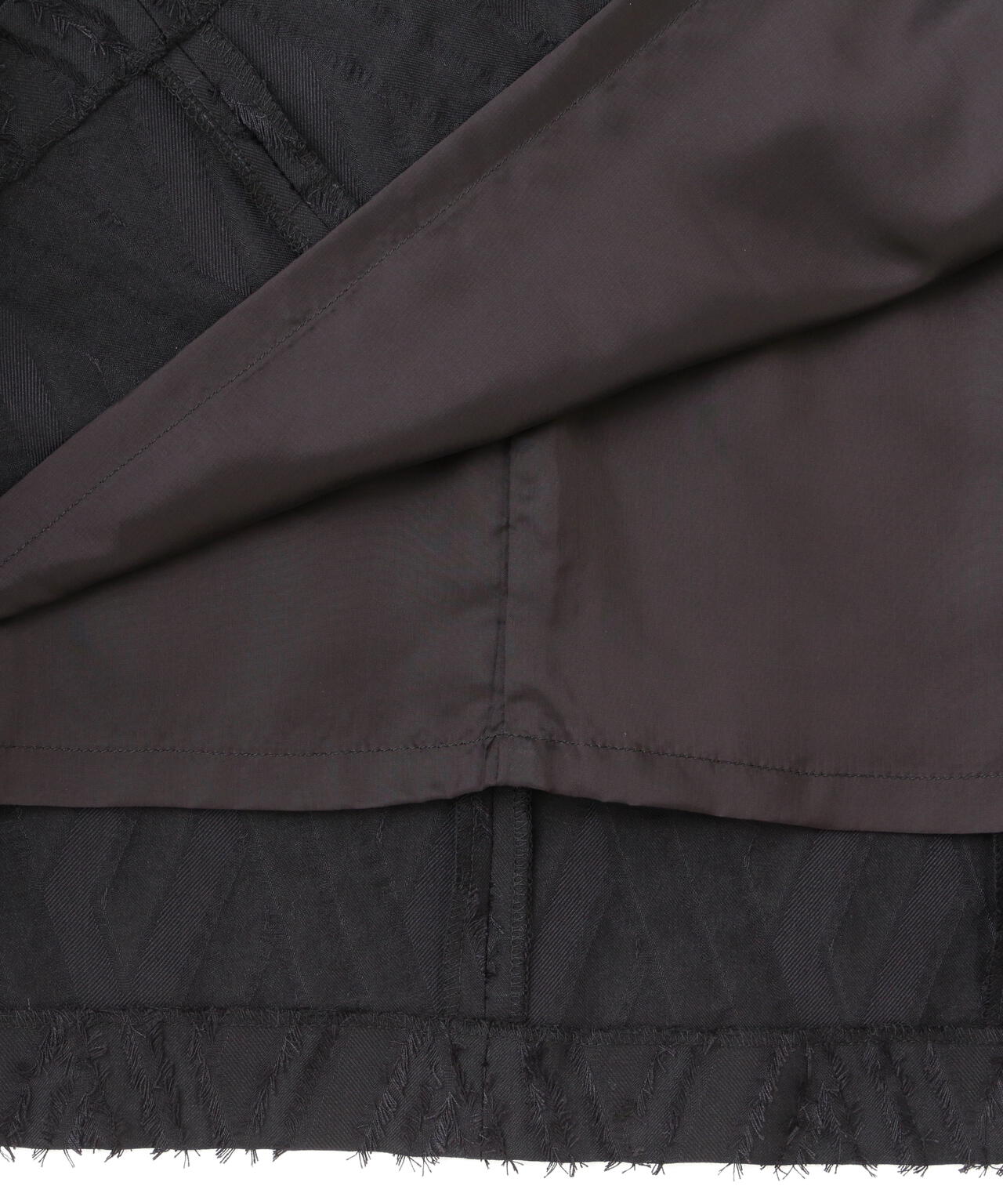 Robes&Confections/ローブスアンドコンフェクションズ/先染フリンジカットジャカードジャンパースカート