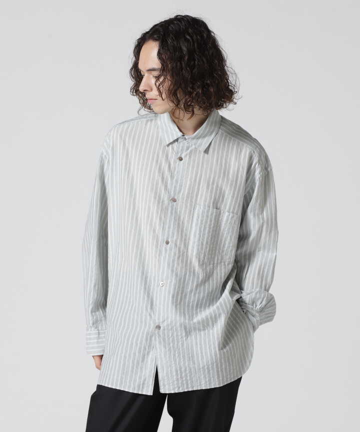 URU/ウル/COTTON CUPRA STRIPE - REGULAR COLLAR SHIRTS