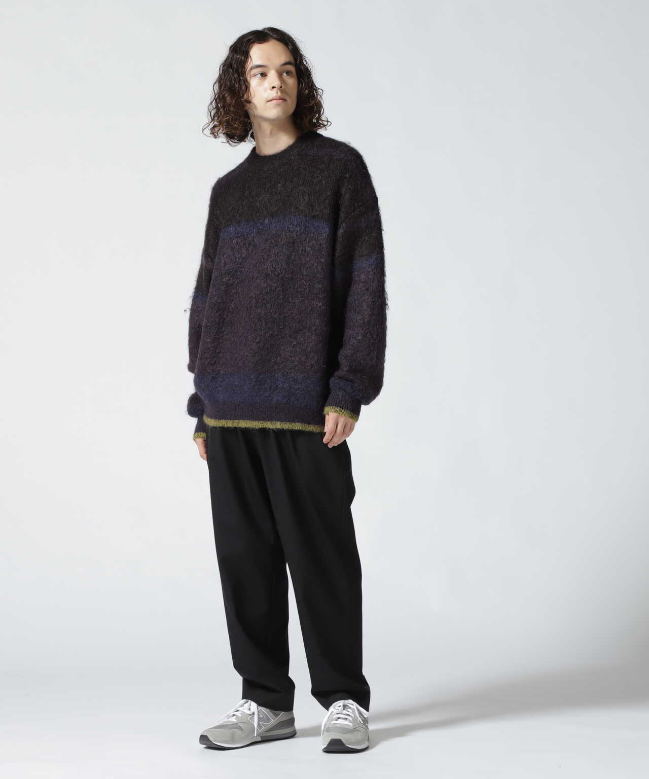 YOKE 22aw STILL BORDER CREWNECK肩幅61㎝