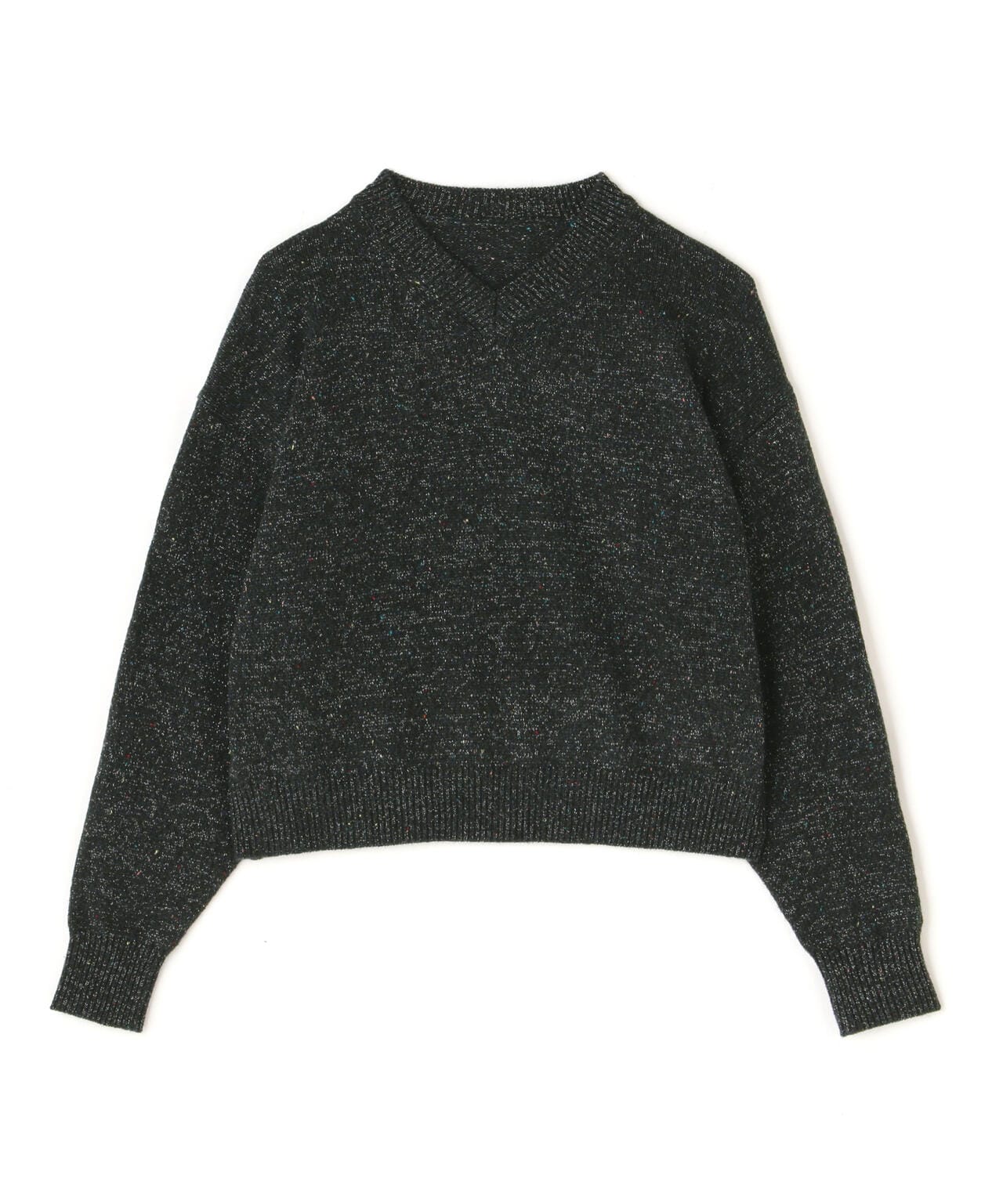 crepuscule /クレプスキュール/SHORT LENGTH LAME V-NECK KNIT