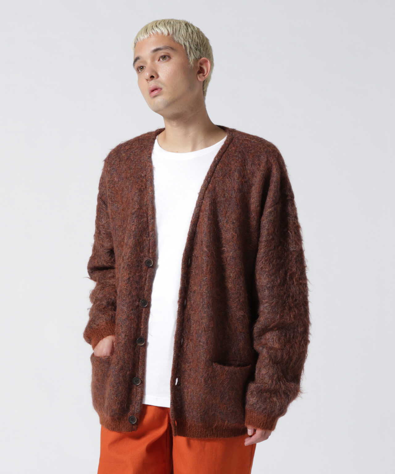 YOKE 4COLOR MIX JACQUARD MOHAIR CARDIGAN