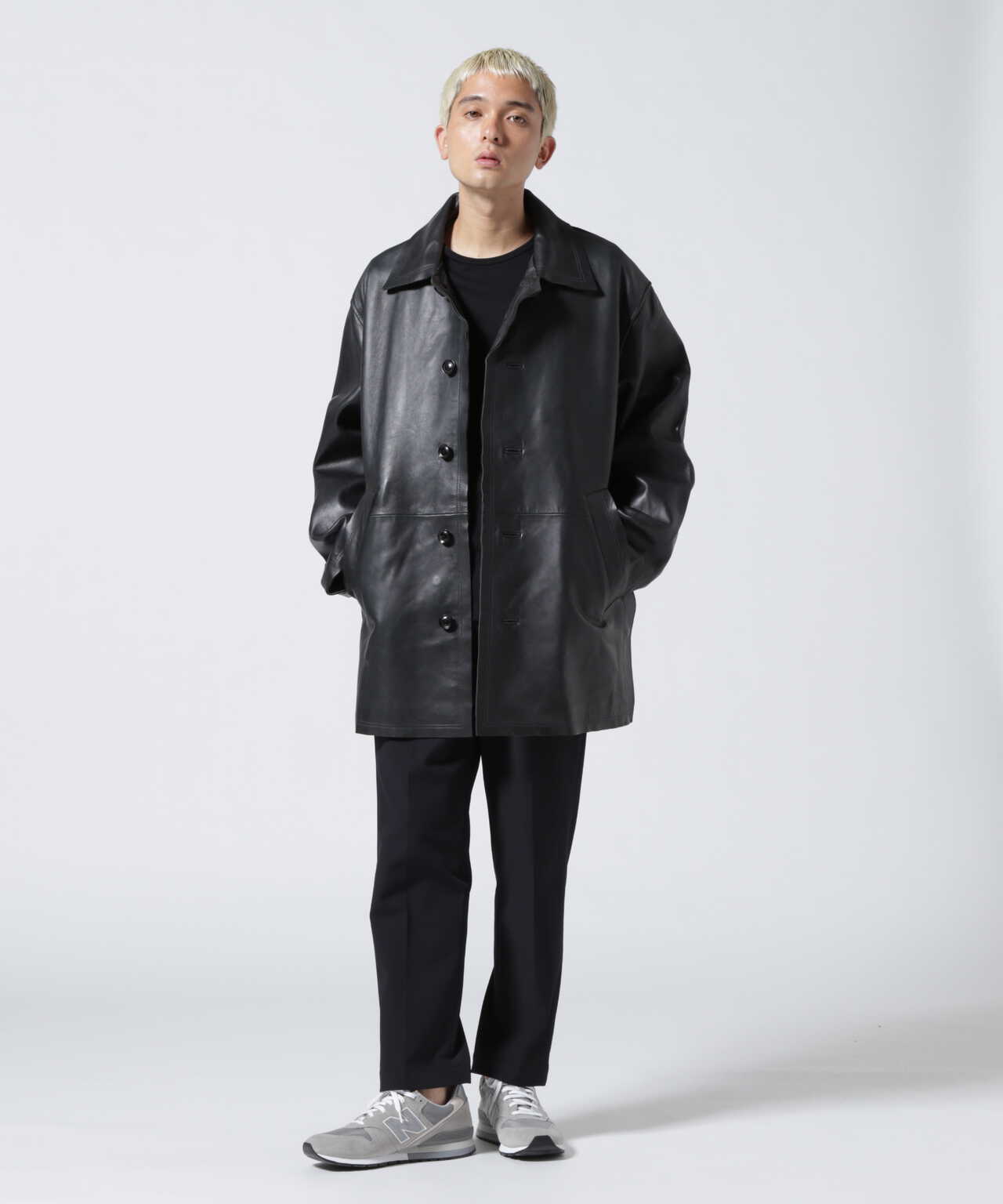 送料込】 Leather Cut-Off YOKE Car ヨーク Coat ジャケット・アウター ...