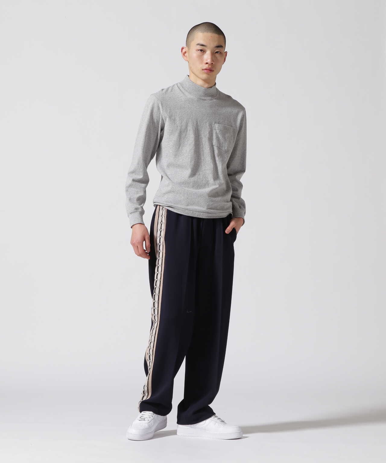 tape embroidery wide pants