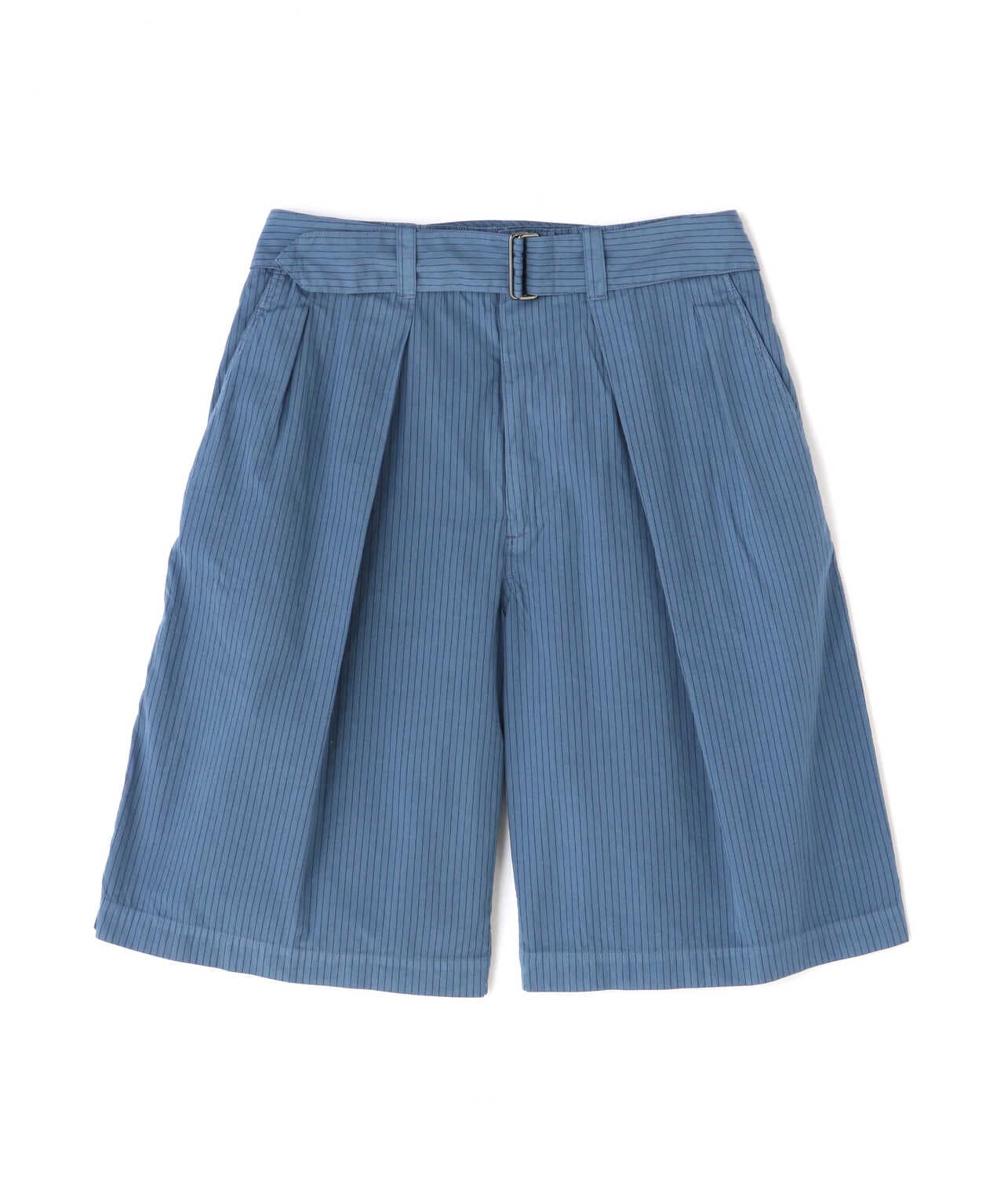 YOKE/ヨーク/Garment Dye Stripe Belted Wide Shorts | GARDEN