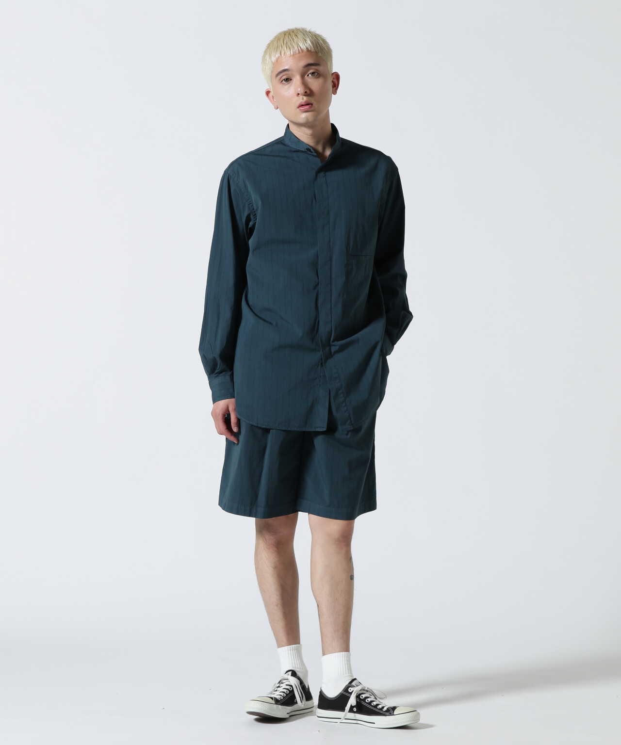 YOKE/ヨーク/Garment Dye Stripe Belted Wide Shorts