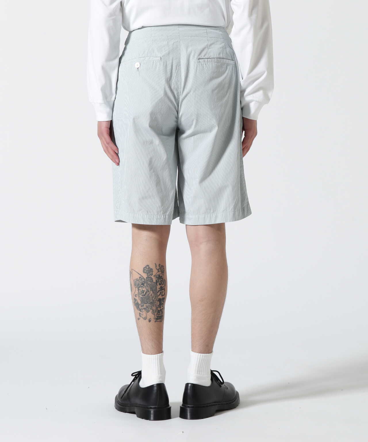 YOKE/ヨーク/Garment Dye Stripe Belted Wide Shorts | GARDEN 