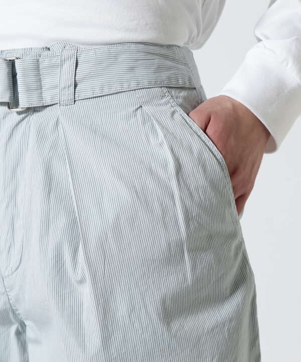YOKE/ヨーク/Garment Dye Stripe Belted Wide Shorts（7883113221 