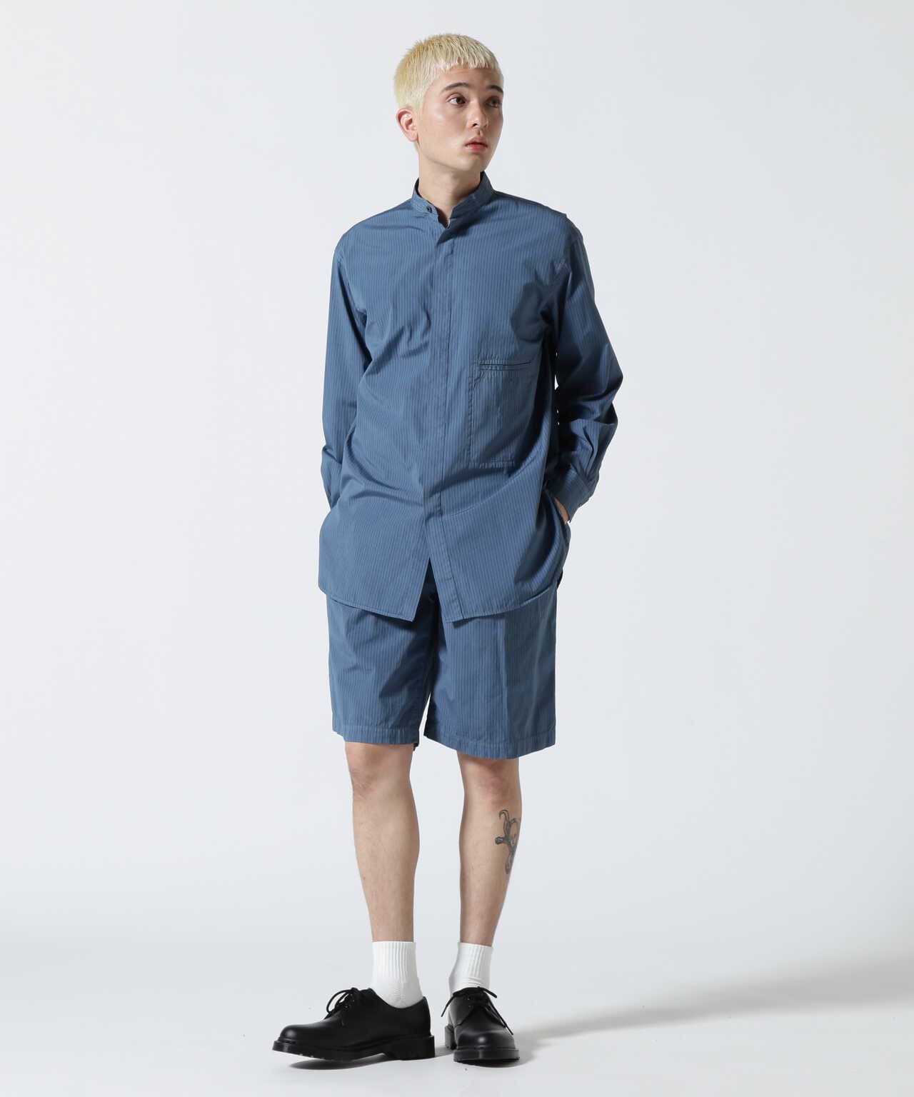 YOKE/ヨーク/Garment Dye Stripe Belted Wide Shorts