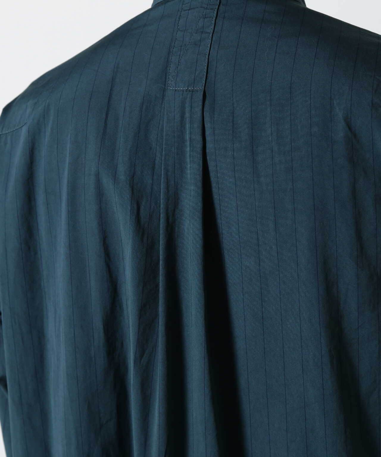 YOKE/ヨーク/Garment Dye Stripe Band Collar Shirt | GARDEN 
