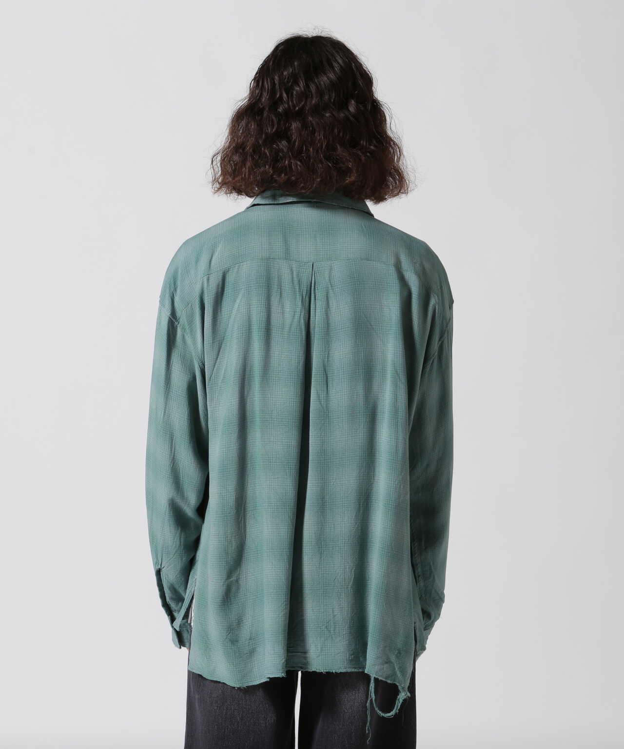 Ancellm RAYON CHECK SHIRT(GREEN) 2 | www.tspea.org