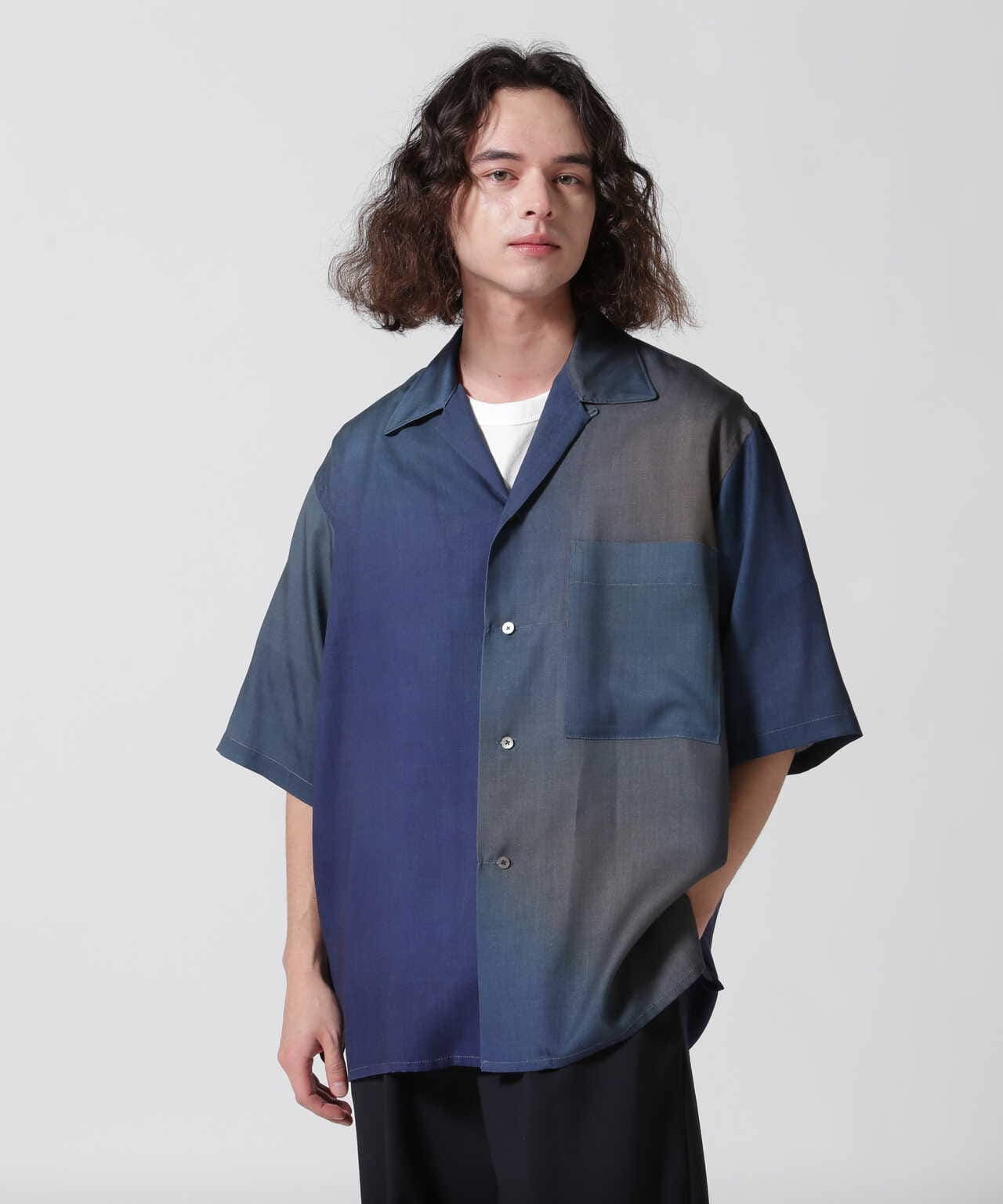 YOKE OPEN COLLAR SHIRTS(BLUE) 半袖シャツ