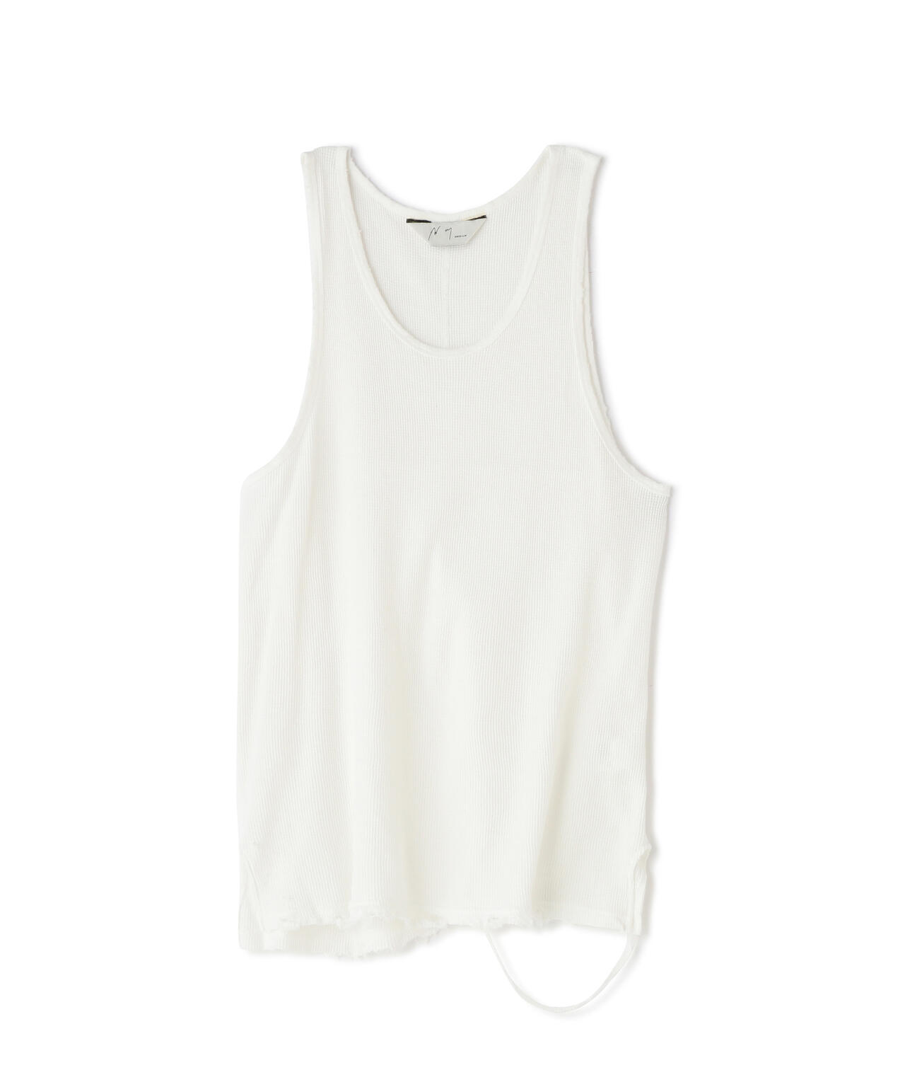 ANCELLM DAMAGE WAFFLE TANKTOP(WHITE)-