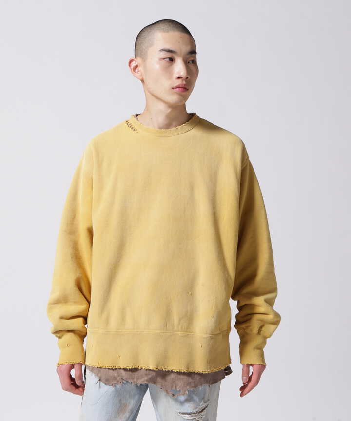 ancellm アンセルムDYED DAMAGE SWEAT SHIRT | eclipseseal.com