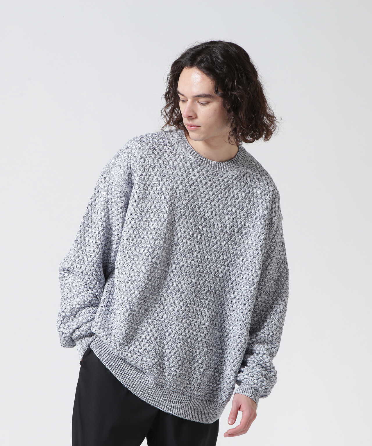 美品) タグ付き yoke MESHED KNIT CREWNECK ヨーク トップス ニット