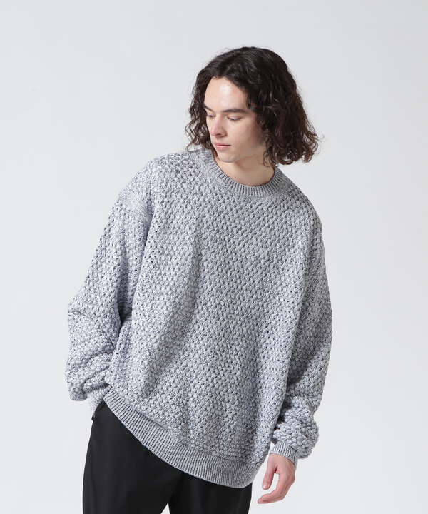 【YOKE】MESHED CREW NECK RIB VEST