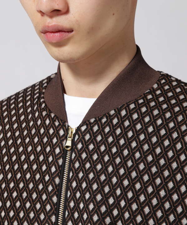 TAUPE/トープ/Diamond Pattern Bomber Jacket