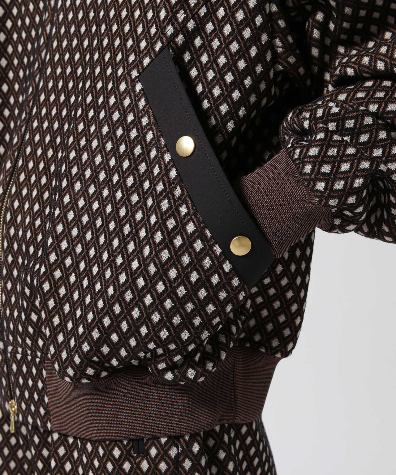 TAUPE/トープ/Diamond Pattern Bomber Jacket