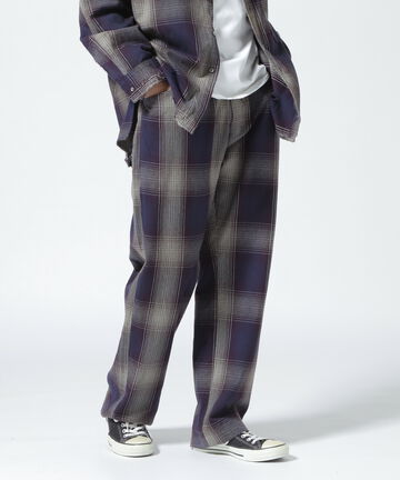 ANCELLM/アンセルム/FLANNEL CHECK EASY SLACKS PANTS