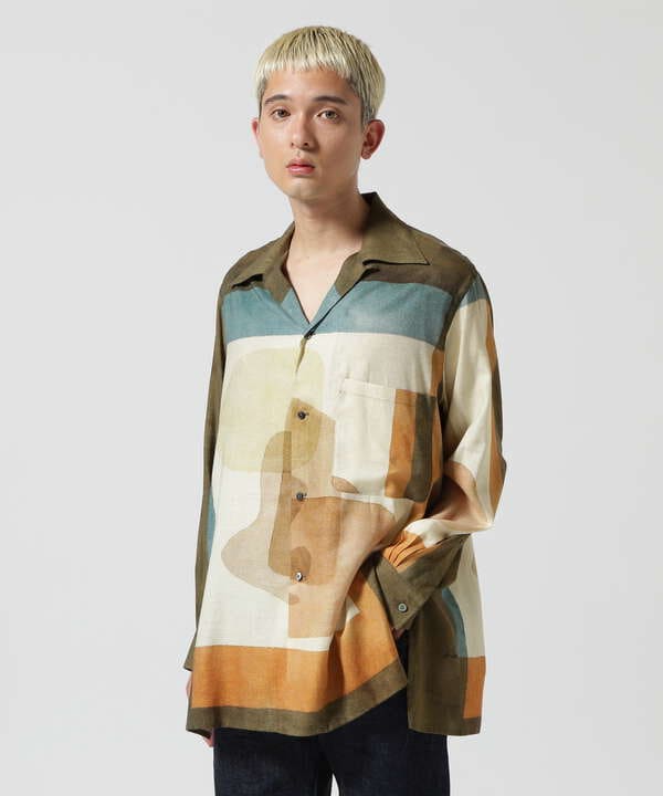 YOKE 23SS PRINTED OPEN COLLAR SHIRT