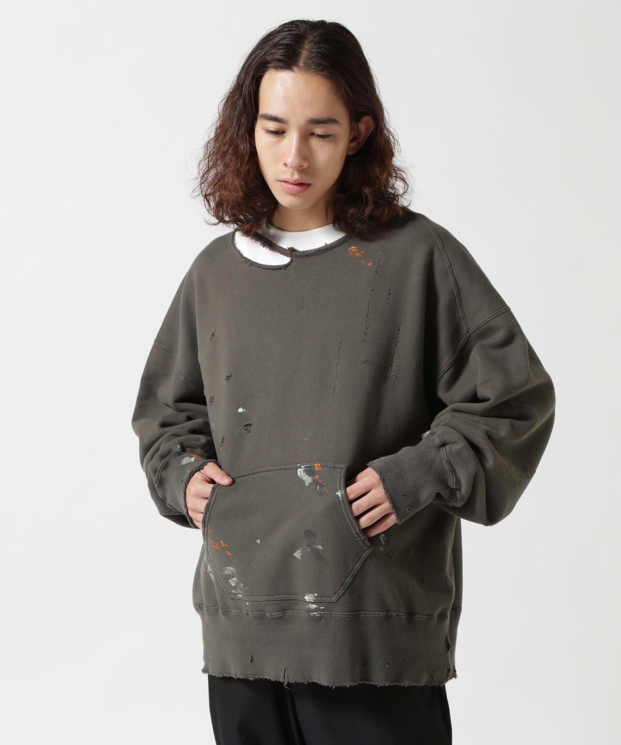 ANCELLM/アンセルム/HOODIE CUTOFF CRASH SWEAT SHIRT | GARDEN ...