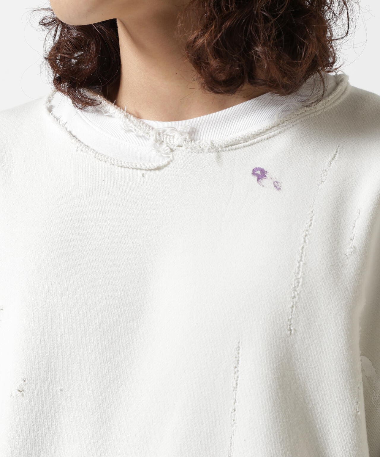 ANCELLM/アンセルム/HOODIE CUTOFF CRASH SWEAT SHIRT | GARDEN