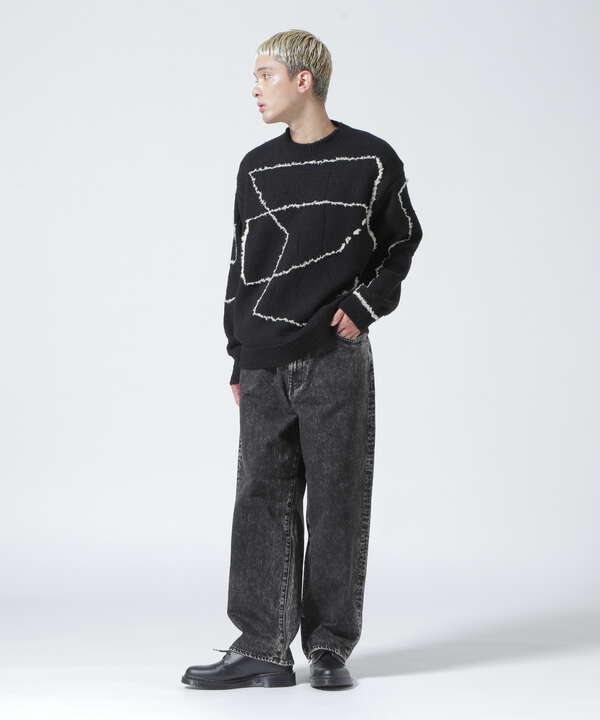 YOKE/ヨーク/CONTINUOUS LINE EMBROIDERY SWEATER