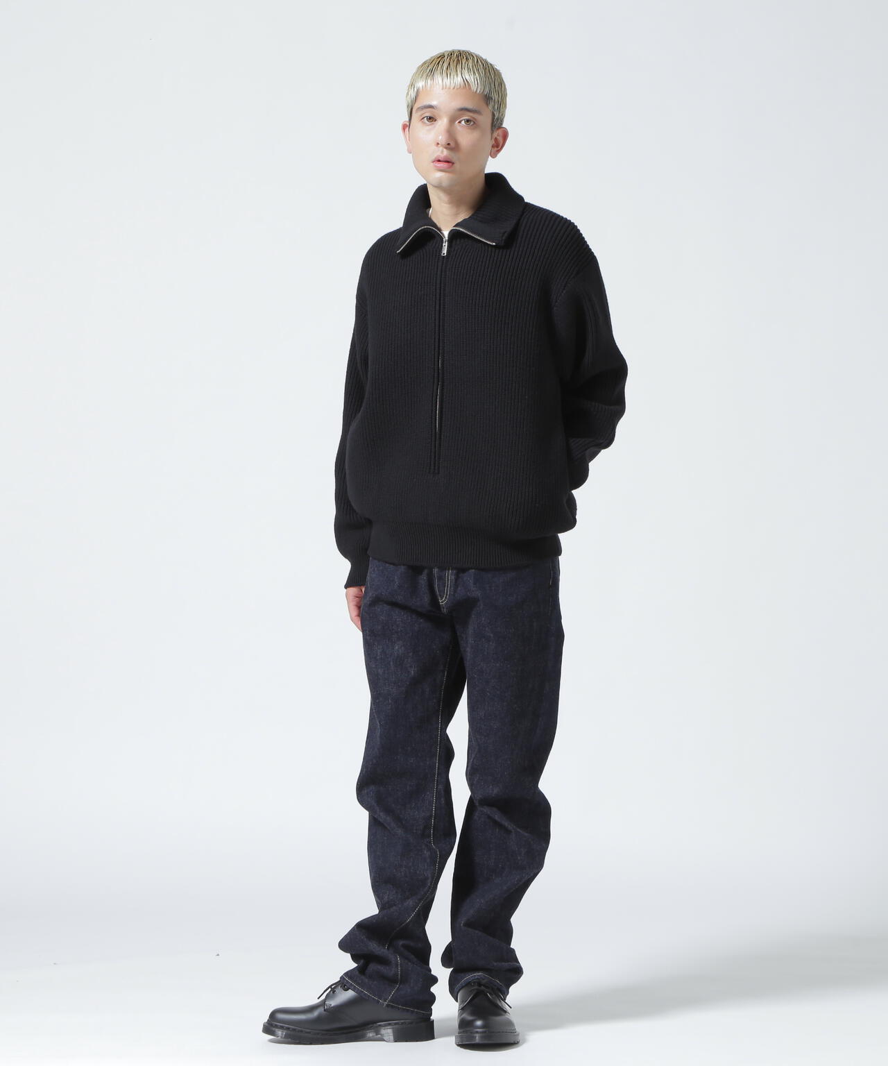 YOKE/ヨーク/ 3/4 FRONT ZIP HIGHNECK RIB SWEATER | GARDEN