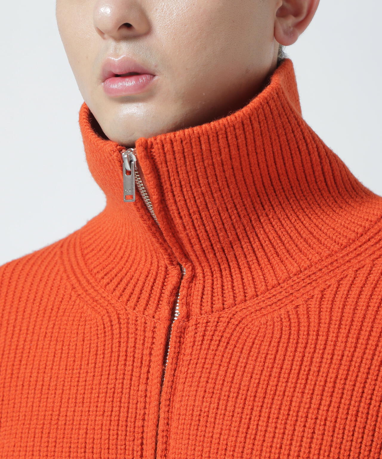 YOKE/ヨーク/ 3/4 FRONT ZIP HIGHNECK RIB SWEATER | GARDEN