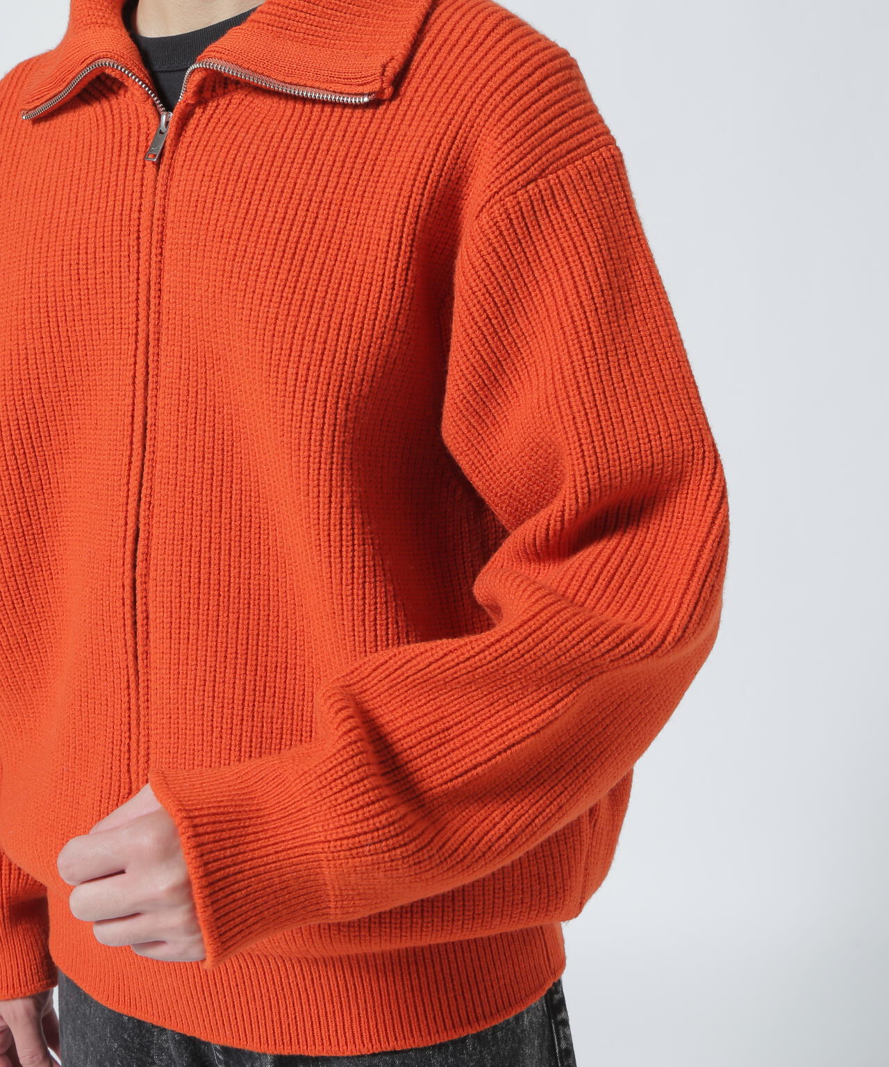 YOKE/ヨーク/ 3/4 FRONT ZIP HIGHNECK RIB SWEATER