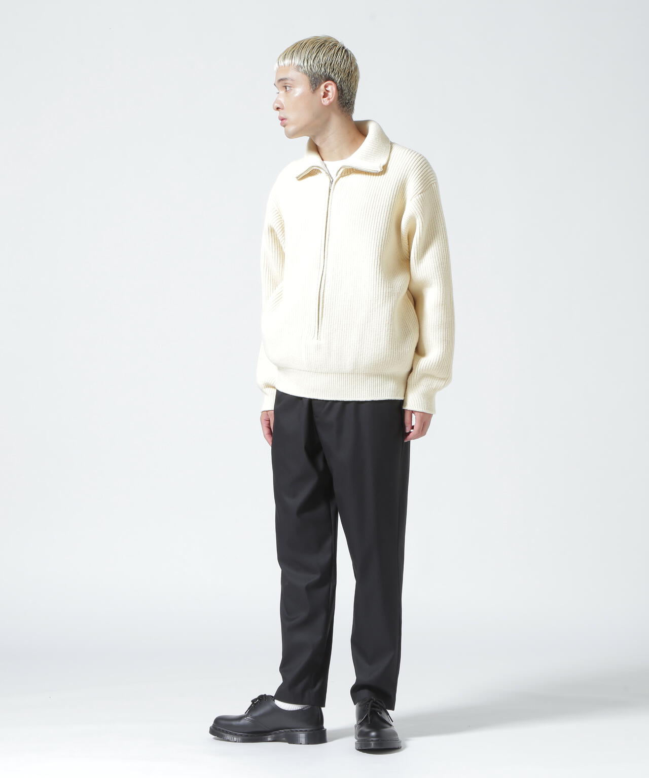 YOKE/ヨーク/ 3/4 FRONT ZIP HIGHNECK RIB SWEATER