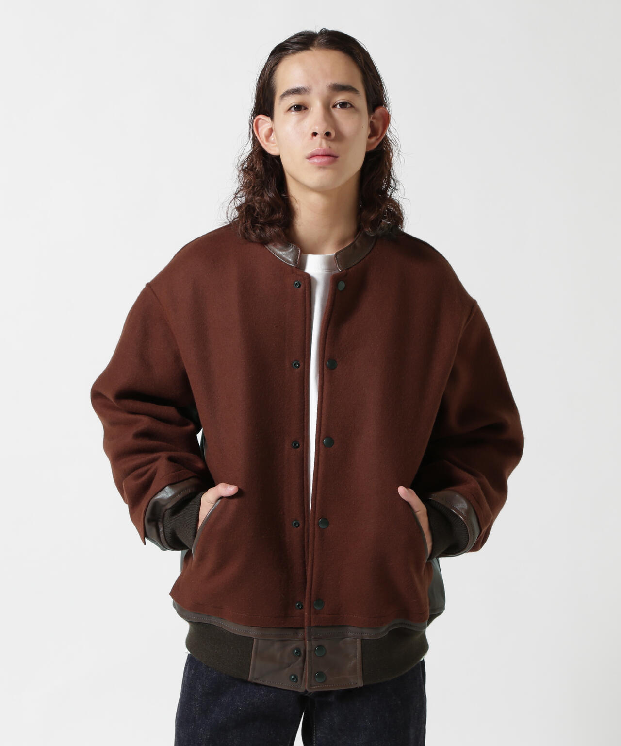 21,600円YOKE BROKEN AWARD JACKET メルトン バーシティジャケット