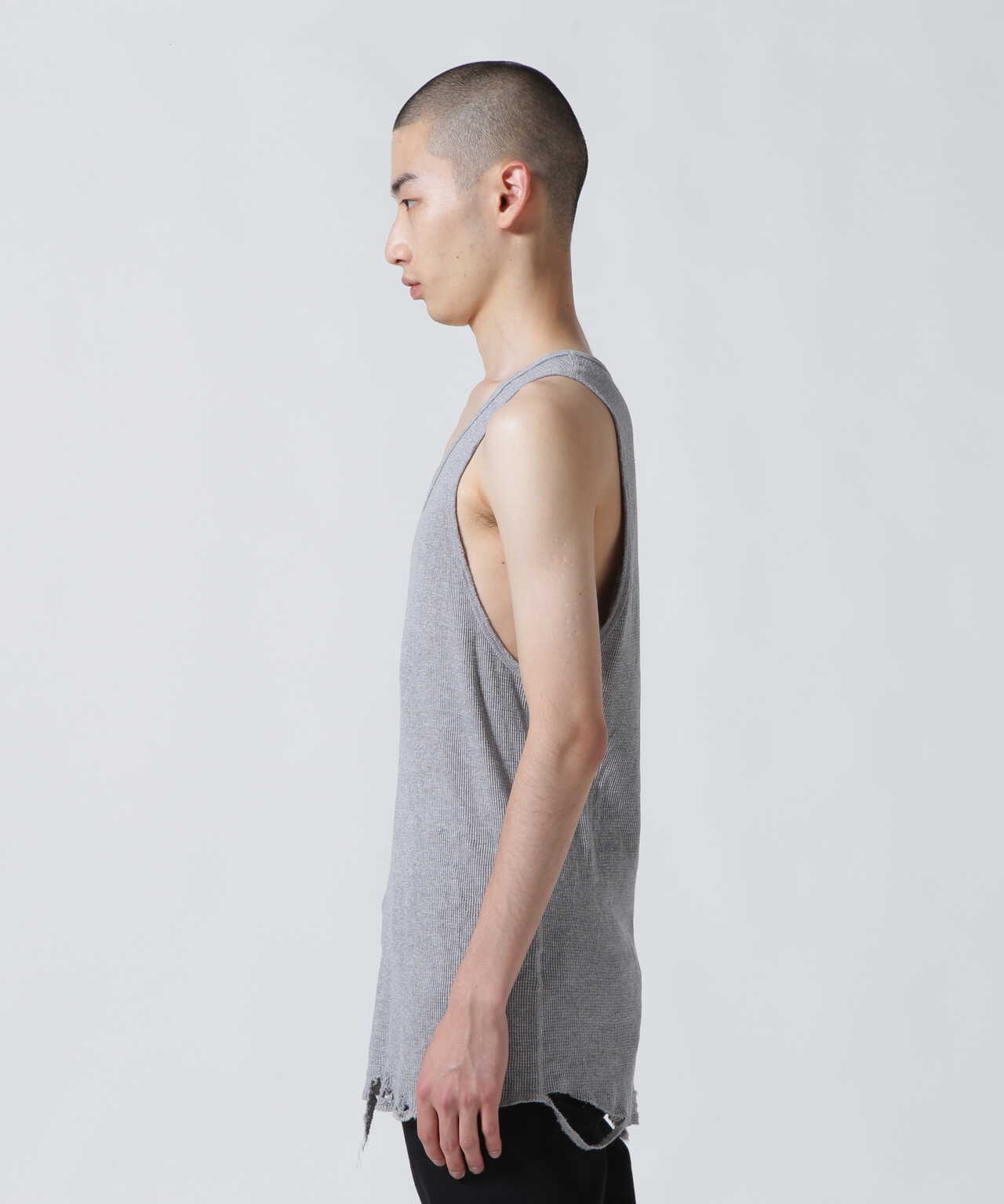 ANCELLM/アンセルム/DAMAGE WAFFLE CREW TANK TOP