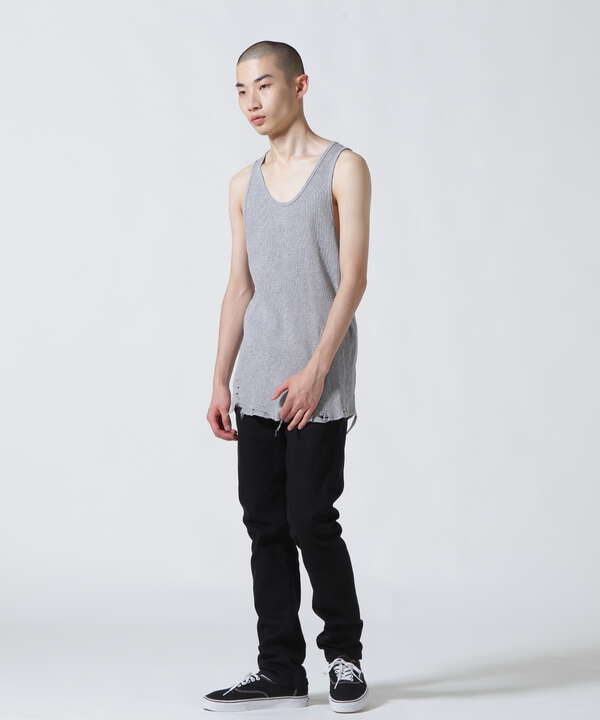 ANCELLM/アンセルム/DAMAGE WAFFLE CREW TANK TOP