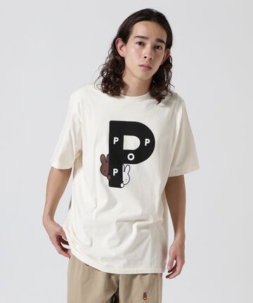 POP TRADING COMPANY/Pop & Miffy Big P T-Shirt